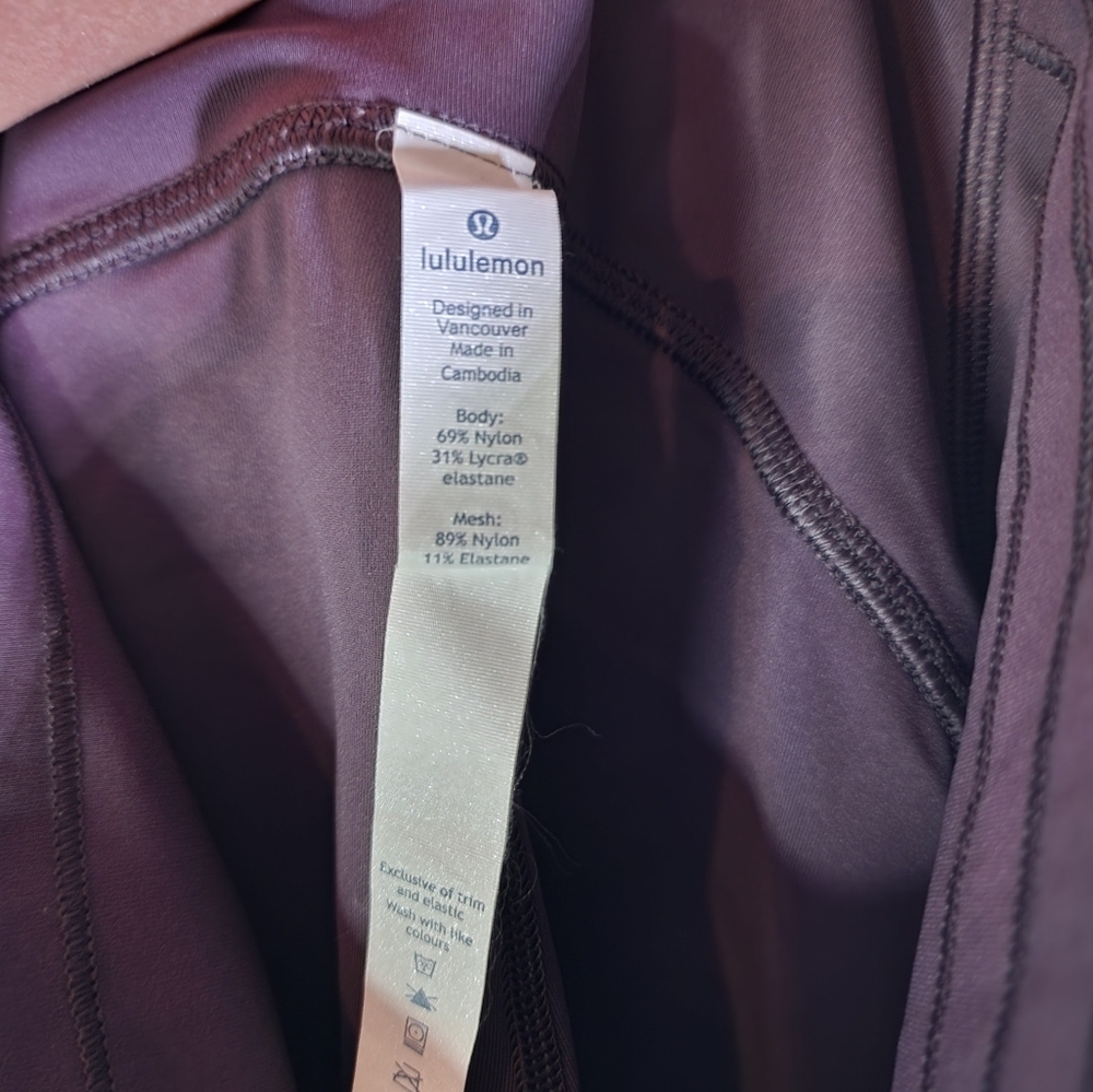 Lululemon Train Times Cropped Leggings In Black‎ Currant Size 6 - Picture 5 of 10